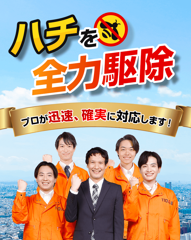 ハチを全力駆除 プロが迅速、確実に対応します!